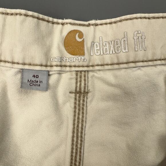 Carhartt Cargo Shorts Mens 40 Khaki Relaxed Fit Flat Front Utility Work Wear - Picture 5 of 11